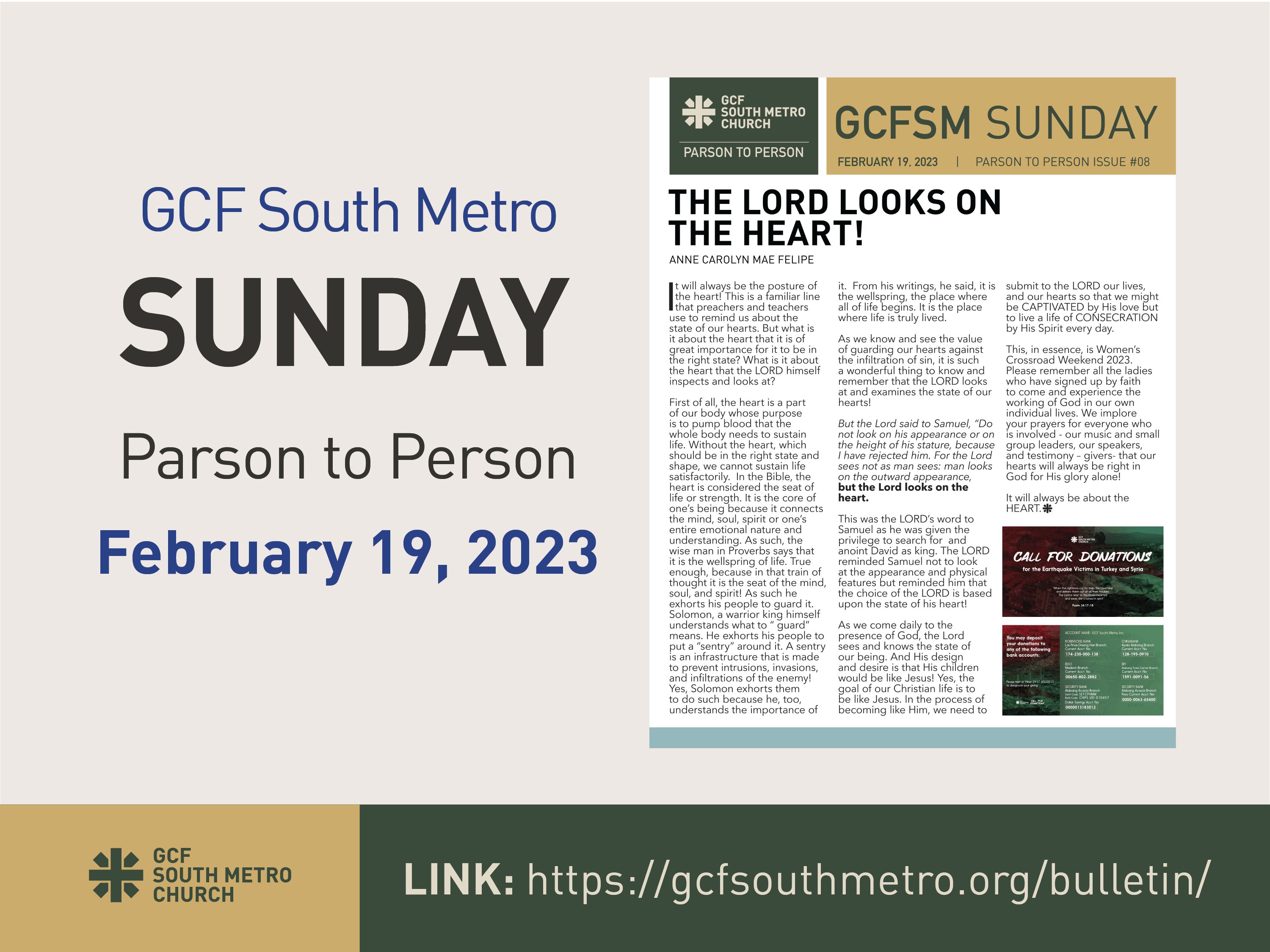 Sunday Bulletin – Parson to Person, February 19, 2023